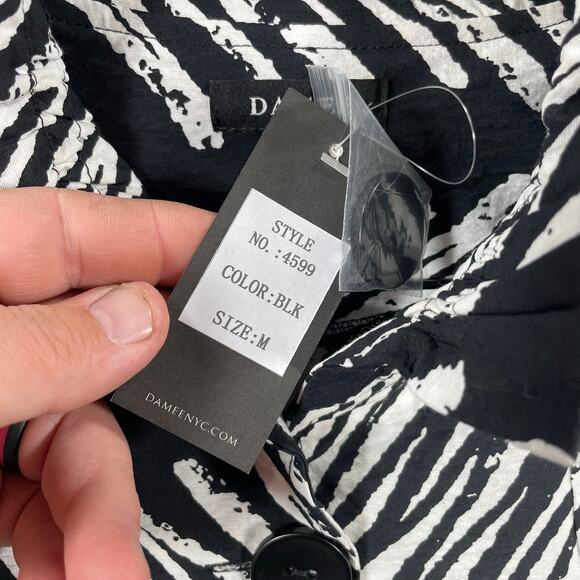 Damee Women's M Art To Wear Button Up Jacket Wire Collar NWT Abstract Designer - Picture 8 of 15